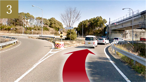 仰木雄琴インター出口右折